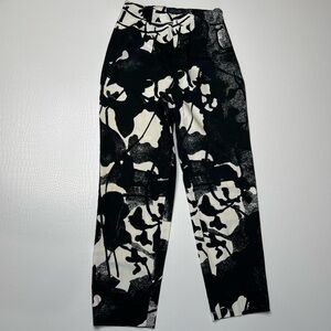 PIAZZA SEMPIONE High-Rise Printed Straight Leg Ankle Pant